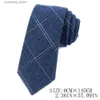 Cravatte Cravatte Cravatte sottili in cotone per uomo Donna Cravatta scozzese casual per feste da lavoro Cravatte da matrimonio Abito per adulti Cravatte sottili per regali Y240325