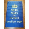 Tillbehör Håll dig lugn och kör nya Holland -flagga 2ft*90 cm) 3 ft*5ft (90*150 cm) Juldekorationer för hemflaggbanner