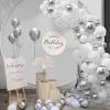 Коробки, 102 шт., металлические воздушные шары Sier, белые воздушные шары, гирлянда, арочный комплект, воздушные шары с конфетти Sier, шары для детского душа, декор для дня рождения, свадьбы, вечеринки