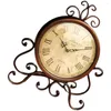 Table Clocks Decorations Desk Clock For Living Room Mantelpiece Iron Case Vintage Style