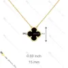 Pendant Necklaces Classic Van Clover 18K Gold Necklace Jewelry Designer for Women Titanium Steel Gold-Plated Never Fade Not Allergic, Store/21621802