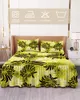 Bed Skirt Yellow Chrysanthemum Black And White Retro Fitted Bedspread With Pillowcases Mattress Cover Bedding Set Sheet