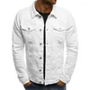 Ternos masculinos tamanho europeu primavera outono e inverno juventude jaqueta jeans roupas de trabalho fino cor sólida camisa grossa casaco