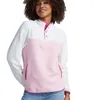 Nieuw hoogwaardig fleece-sweatshirt voor dames met halve knop, sweatshirts met lange mouwen, korte cropped shirts zonder capuchon