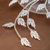 Haarspangen, trendige Strass-Brautschmuck für Frauen, Hochzeitsaccessoires, Blatt, handgefertigt, Party-Kopfschmuck, Braut-Tiaras