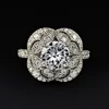 2024 Anelli fatti a mano Gioielli vintage 925 Sterling Silver Topaz Topaz White Topaz CZ.