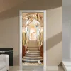 Stickers Home Decoration Door Sticker 3D Angel Ladder European Style Wallpaper Living Room Kids Bedroom Vinyl Waterproof Door Decal Mural