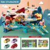 Dinosaurier-Mountain-Track-Autorennen-Schienenmodell, pädagogisches Kinderspielzeug, Kinder-Abenteuerspiel, interaktiver Zug 240313