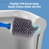 Brosses Brosse de toilette Poignée rechargeable en silicone Distribue du gel liquide Nettoyant pour toilettes TPR Brosse pour cuvette de toilette Support ventilé Mural