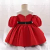 Vestidos da menina da criança do bebê festa 1º aniversário princesa para meninas batismo casamento crianças roupas 1-2y vestido de natal fofo