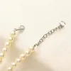 Braccialetti di perle di design Donna Argento corretto Logo del marchio Cerchio Moda Regalo di rame Regali di lusso Coppia di famiglia Bracciali da tennis con perle che non sbiadiscono Regalo di nozze