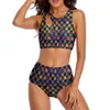 Damesbadmode Patchwork Print Bikini Set Retro Paisley Uitgesneden Badpak Sexy Hoge Taille Surfpatroon Vrouwelijke Bikini's