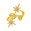 Anéis de casamento 2024 chegadas zircon estrela lua cruz cor de ouro anel de abertura para mulheres jóias noivado