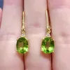 Pendientes colgantes Perdioto Natural 7mm 9mm peridoto Simple gota de plata sólida 925 regalo de joyería para mujer