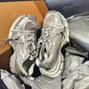 カジュアルシューズラグジュアリーデザイナーブランドトラック3 3.0男性女性ピンクホワイトスニーカーテス。 Gomma Leather Trainer Nylon Printed Platform 36-45 S25