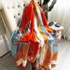 Sarongs The newly popular Sunscreen Bandanna winter ethnic style satin scarf in 2023 spring dust-proof printed shawl fashion 180X90CM beach towel 24325