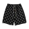 Summerversize vintage Shorts Men Plaid Printed Short Pants Fi Korean Streetwear Fitn Sweatpants Bottoms Ubranie Mężczyzna x5ay#