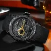 Megalith Fashion Gold Dragon Sculpture Watch Men Kwarc Watch Waterproof Big Dial Sport Watches Men Watch Top Luksusowa marka zegar L266W