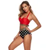 2023 New oversized bikini polka dot sexy swimsuit split high waisted swimsuit