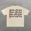 Мужские футболки Американская классическая футболка с негабаритным персонализированным текстовым принтом из чистого хлопка с круглым вырезом Повседневная одежда Harajuku Street Y2k