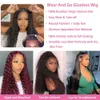 and Go Glueless Plucked Pre Cut Kinky HD Closure 180% Density Brazilian Virgin Curly Lace Front Wigs Human Hair for Women 3 Seconds to Wear