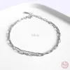 Kette 925 Sterling Silber Fashion Einfache Perlenkette Doppelschicht Armband Damen Licht Luxustemperatur Party Schmuckzubehör 24325