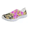 Sapatos casuais whereisart mulheres verão malha tênis rosa galgo cães imprime apartamentos luz caminhada feminino luxo floral 2024 dropship