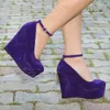 Sapatos de vestido mulheres bombas redondas dedo do pé falso camurça plataforma cunhas sandálias aumento de altura verão mulher artesanal tamanho grande 45 47 48