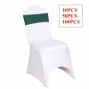 Ceintures de chaise en Lycra monocouche vert foncé, en Spandex, avec nœud, housse de chaise, pour mariage, événement, fête, décoration de noël