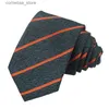 Gravatas de pescoço Gravatas de moda listrada gravata de pescoço para homens poliéster jacquard gravata skinny para ternos de negócios de casamento 7 cm de largura xadrez gravatas finas gravata Y240325