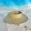 Szerokie brzegowe czapki wiadra kapelusze nowe mody słomki kapelusz słoneczny letni plaża bez korony słomek kapelusz słomy hawajski wizjer J240325