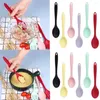 Spoons Heat Resistant Silicone Spoon Mini Non-stick Long Handle Mixing Tableware Cooking Stirring Kitchen Tool