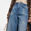 Damesjeans Y2k hoge kwaliteit lente taille puur katoen gewassen noodlijdende mode gedragen casual bell bottoms