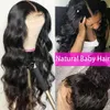 Body Wave Front 20 inch Lijmloze 4X4 vetersluiting Pruiken Menselijk voor zwarte vrouwen 180% dichtheid Braziliaanse Maagd Voorgeplukt Gebleekte knopen met babyhaar (natuurlijk