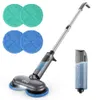 Idoo Mop, Dual-motor Spin Sprayer and LED Headlight, Cordless Electric for Cleaning, Powerful Cleaner Floor Scrubber with Transparent Water Tank & Mop Pads