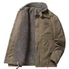 Rétro Bomber Veste Hommes Hiver Lambswool Tactique Militaire Manteau Cargo Outwear Cott Casual Lâche Chaud Épaissir Pont Pardessus 002z #