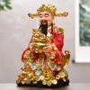 Dekoracyjne figurki 30 cm duże południowo -wschodnią Azję Domową firmę skuteczne złote cai shen bóg bogactwa feng shui posąg energiczny