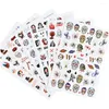 Stickers Decals Nail 12 Pcs 3D 2023 Halloween Pattern Diy Self-Adhesive Scareat Joker Design Nails Art 9.5 7.5Cm Drop Delivery Health Dhyrn