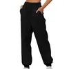 Spodnie damskie kobiety spodnie przytulne spodnie dresowe z wysokim talii z kieszeniami do miękkiego ciepłego joggingu jesienne elastyczne pasmowane kostki