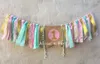 Party Decoration Mint Gold Pink Girl Highchair Bunting Perfekt babyrum Garlands Pompom Banner Princess 1st Birthday Shower Decor