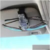 Andra interiörstillbehör 1st MTI-FUNCTION CAR SUV Vehicle Sun Visor Double Solglasögon Eye Glasses Card Pen Memo Holder Clip Drop de Otvzz