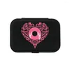 Cosmetic Bags Portable Jewelry Box Women Organizer Display Travel Case Boxes Black Color Storage Love Letter Pattern