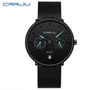 Design pour hommes montre crrju complet en acier en acier.