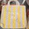 Saco de praia de luxo designer grande tote de tecido sacos de praia oco out tricô bolsa de compras mulher de malha bolsas de luxo marca férias casual sacolas mulheres