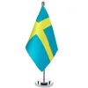 Tillbehör Sverige Banner Swedish National Mark Desk Stand Flag Set
