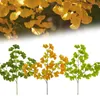 Dekoratif Çiçekler Simüle Ginkgo Yaprak Sonbahar Manzarası Yeşil Sarı Yanlış Ağaç Ekleme Yapay Şube Ev Dekor
