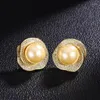 Collana orecchini set EYER gioielleria raffinata CZ zirconi perle naturali imposta anello dorato per regali da donna