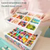 BINS STAPLABLE LAGRING BOX Byggnadsblock Lego Transparent Split Plastic Box Kids Toy Container Case Large Capacity Smyckesorganisatör