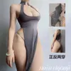 Fat Girl's Oversized Fun Pajamas Sexy High Slit Long Dress Qipao Summer Pajama Uniform Set 200 Pounds 339709