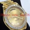 Orologi da polso da uomo di lusso Day-Date II Presi 218238 Baguette in oro giallo 18 carati con diamanti 36 mm Movimento meccanico automatico Mens253H